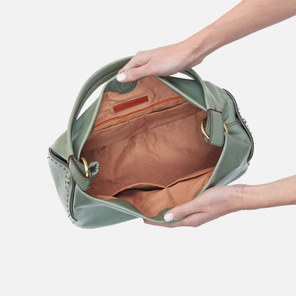 HOBO Seneca Shoulder Bag In Polished Leather - Jade