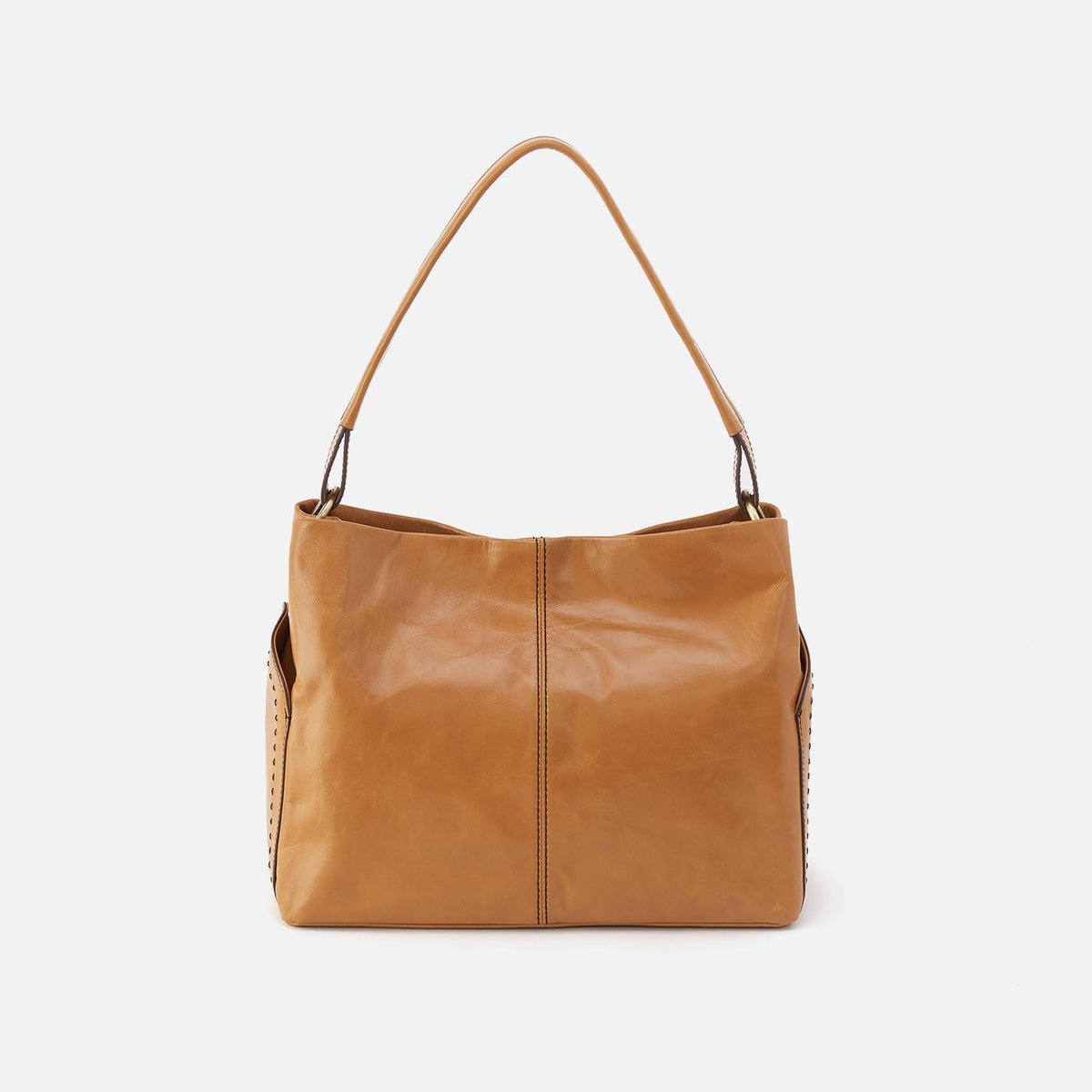 HOBO Seneca Shoulder Bag In Polished Leather - Natural