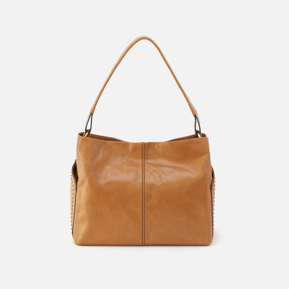 HOBO Seneca Shoulder Bag In Polished Leather - Natural