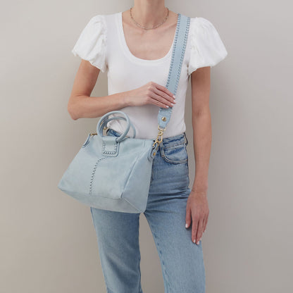 HOBO Sheila Medium Satchel In Buffed Leather - Sky