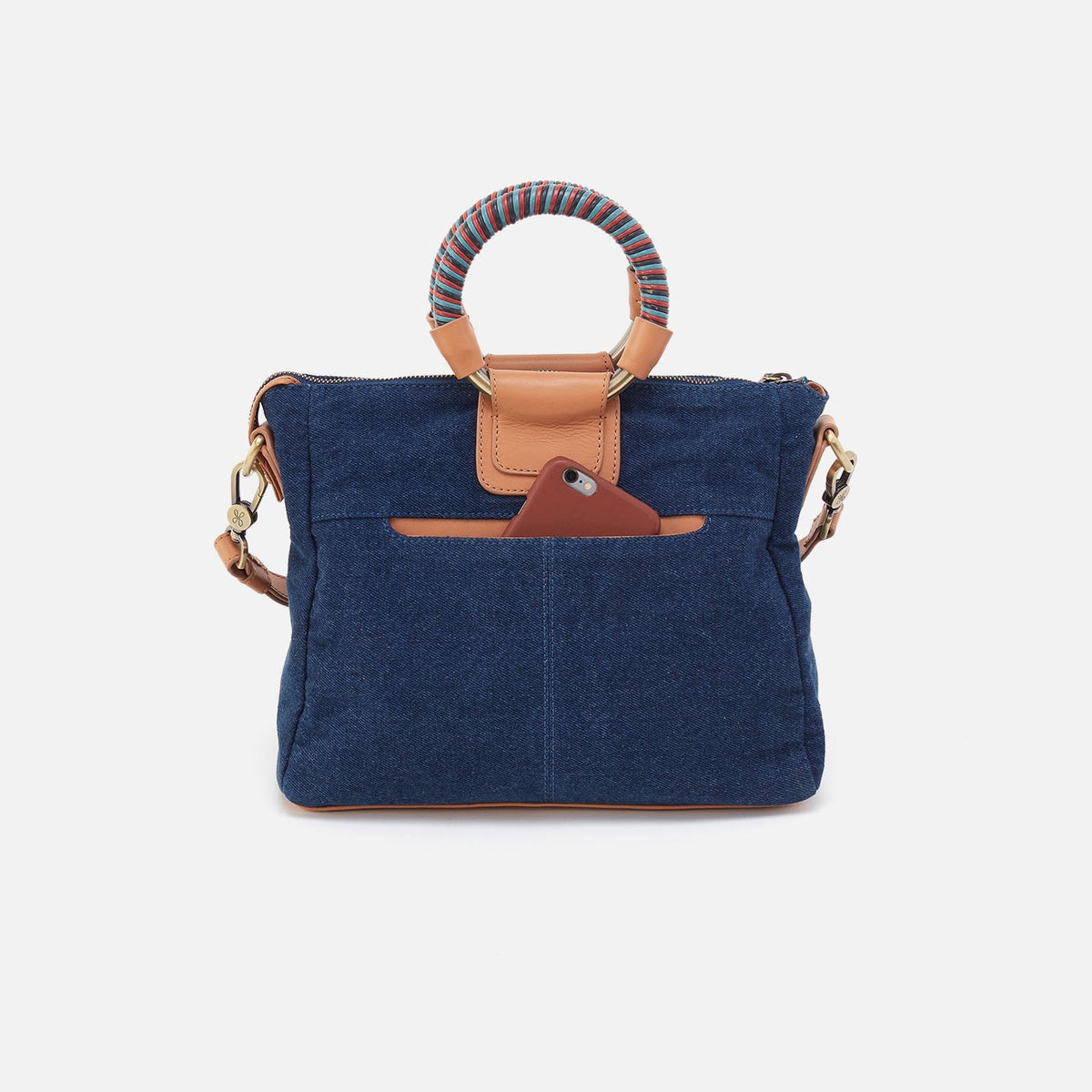 HOBO Sheila Medium Satchel In Denim Fabric - Dark Denim