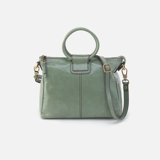 HOBO Sheila Medium Satchel In Polished Leather - Jade