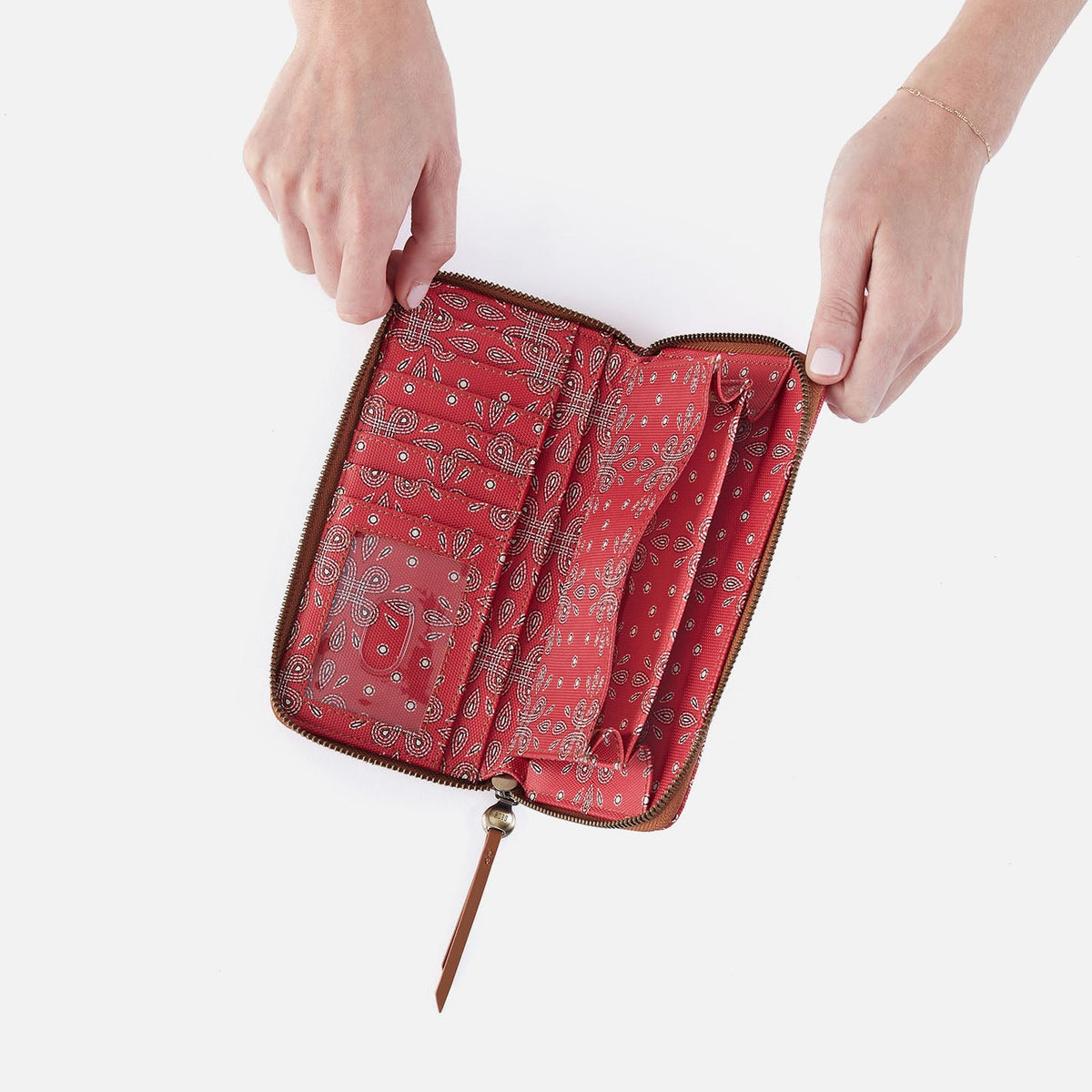 HOBO Soma Large Wallet In Coated Canvas - Red Journey Bandana