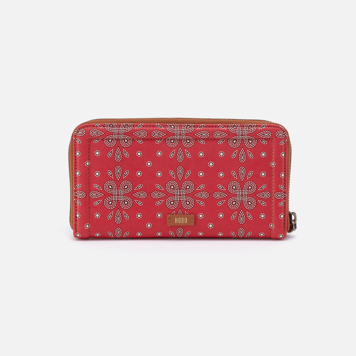 HOBO Soma Large Wallet In Coated Canvas - Red Journey Bandana