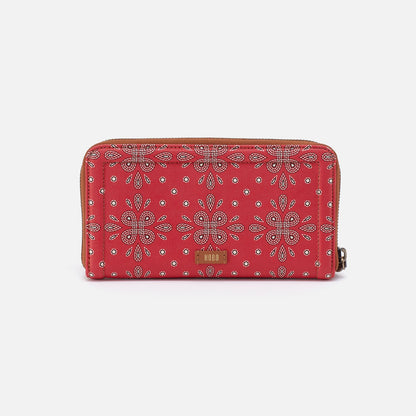 HOBO Soma Large Wallet In Coated Canvas - Red Journey Bandana