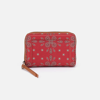 HOBO Soma Small Wallet In Coated Canvas - Red Journey Bandana
