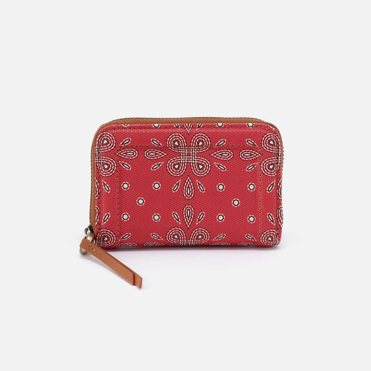 HOBO Soma Small Wallet In Coated Canvas - Red Journey Bandana