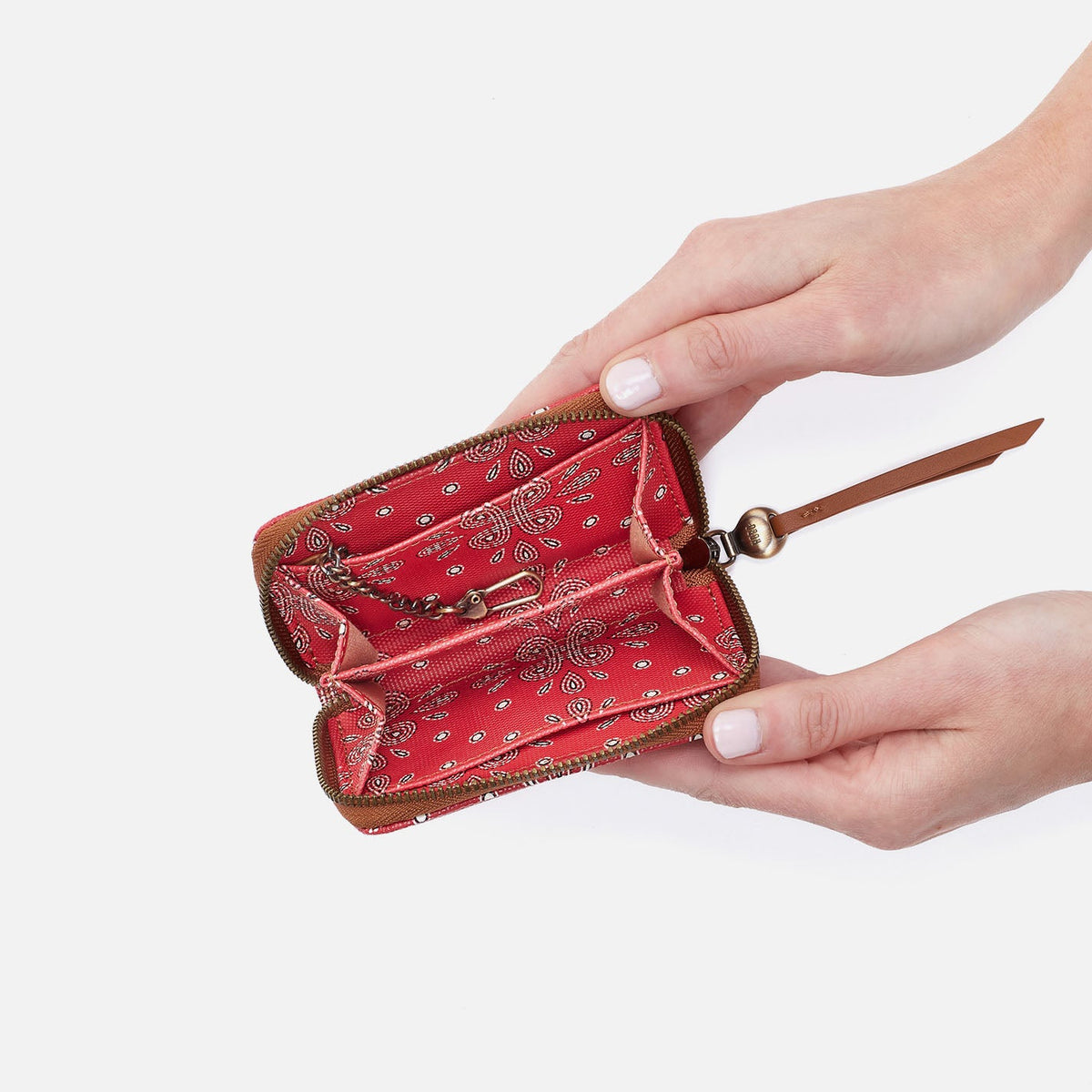 HOBO Soma Small Wallet In Coated Canvas - Red Journey Bandana