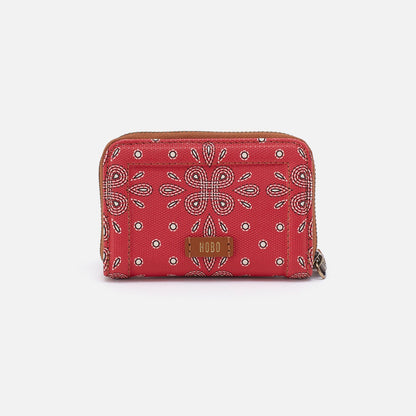 HOBO Soma Small Wallet In Coated Canvas - Red Journey Bandana