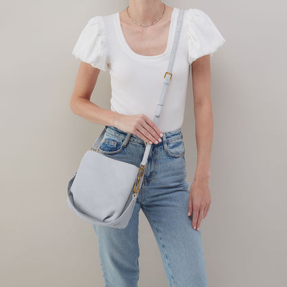 HOBO Starr Convertible Shoulder Bag in Pebbled Leather - Blue Pearl
