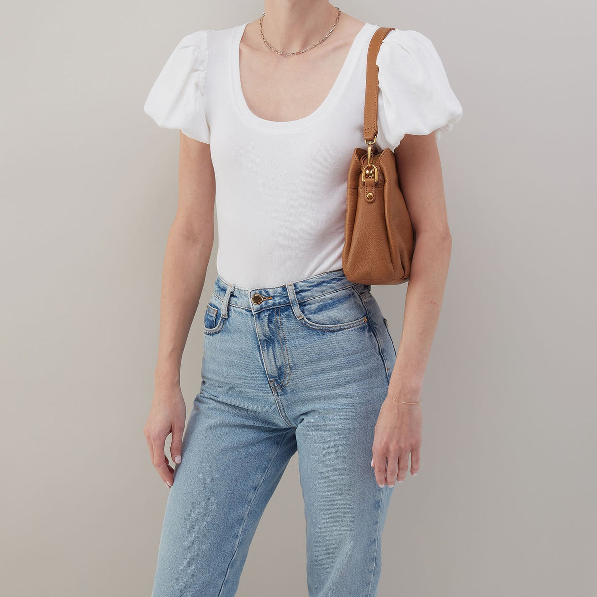 HOBO Starr Convertible Shoulder Bag in Pebbled Leather - Warm Honey