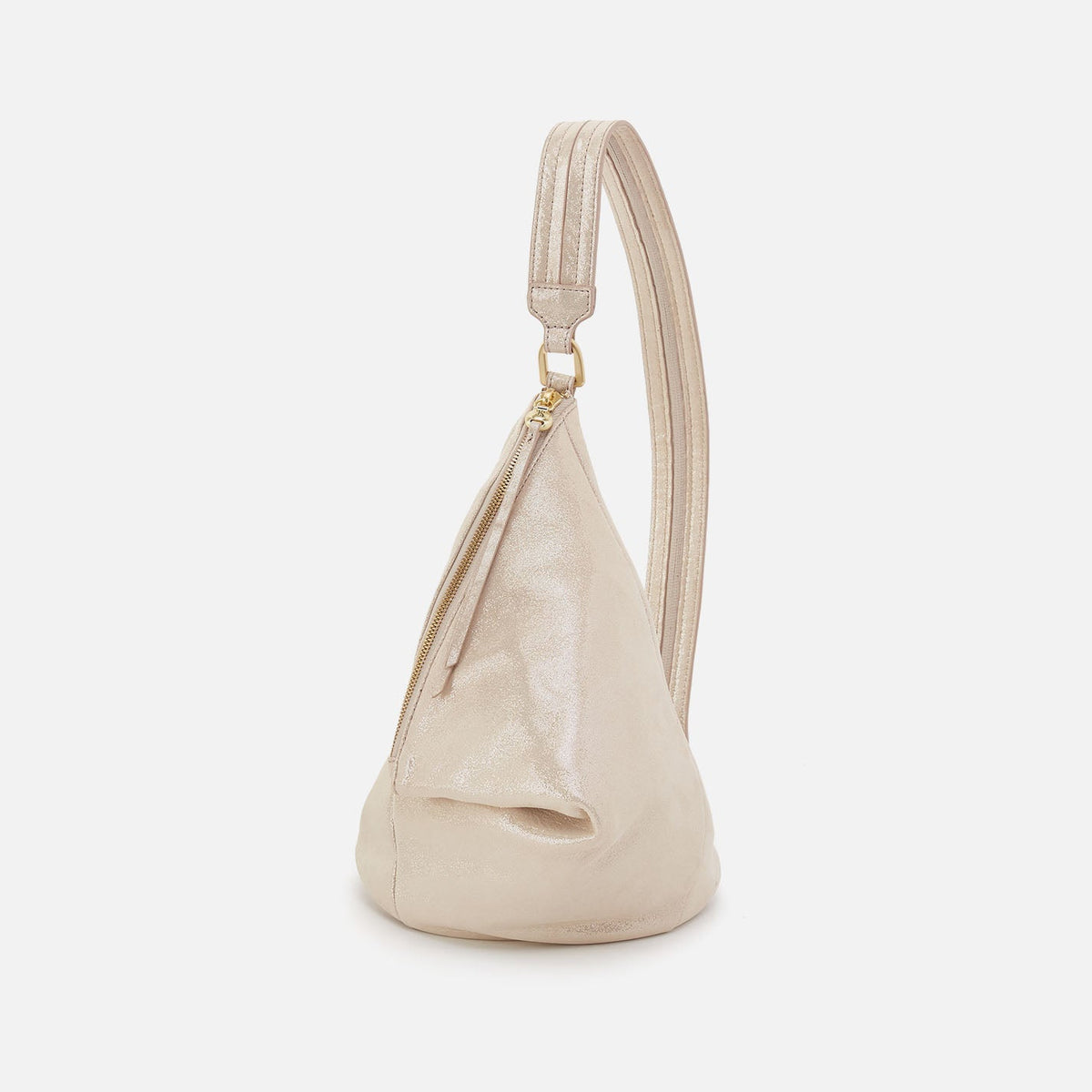 HOBO Sway Small Sling In Metallic Leather - Sand Shimmer