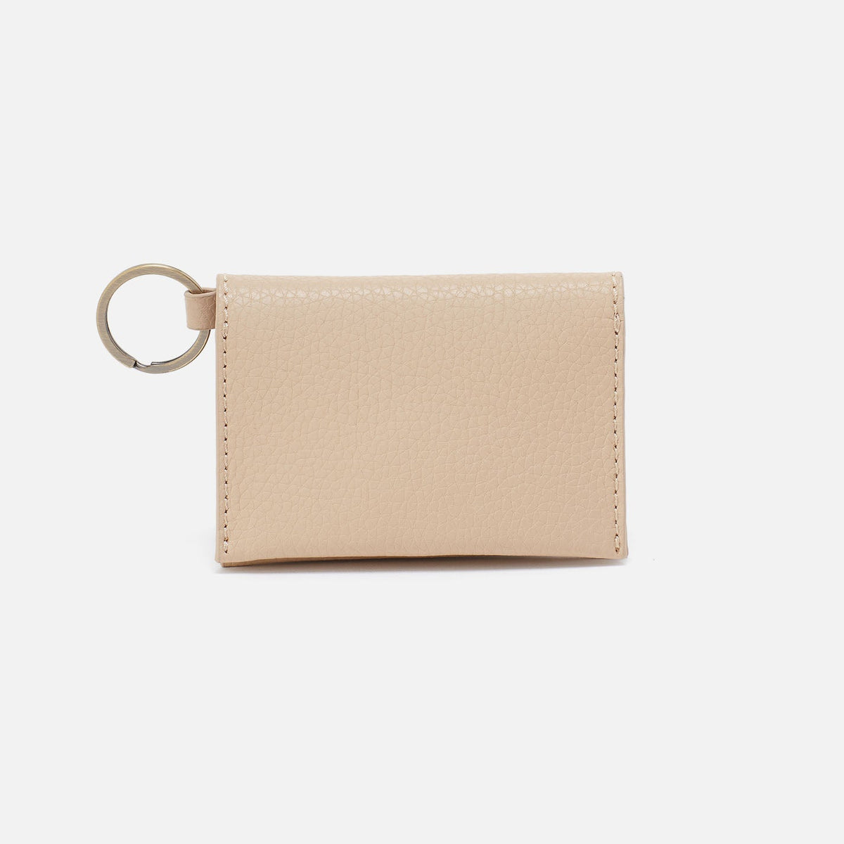 HOBO Vida Card Case in Micro Pebbled Leather - Almond