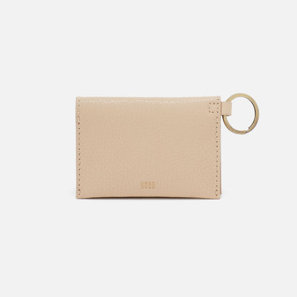 HOBO Vida Card Case in Micro Pebbled Leather - Almond