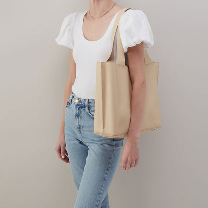 HOBO Vida Large Tote in Micro Pebbled Leather - Almond