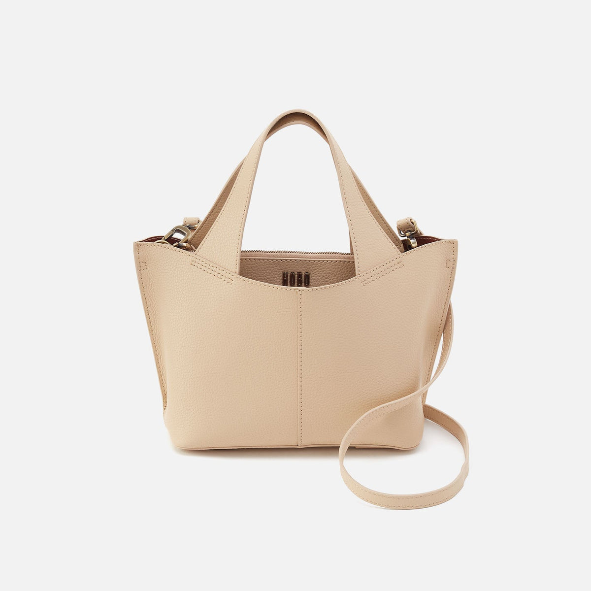 HOBO Vida Small Tote in Micro Pebbled Leather - Almond