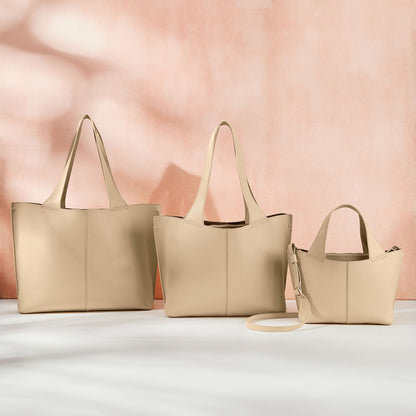 HOBO Vida Tote in Micro Pebbled Leather - Almond