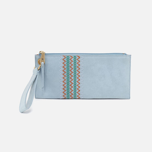 HOBO Vida Wristlet In Buffed Leather - Sky