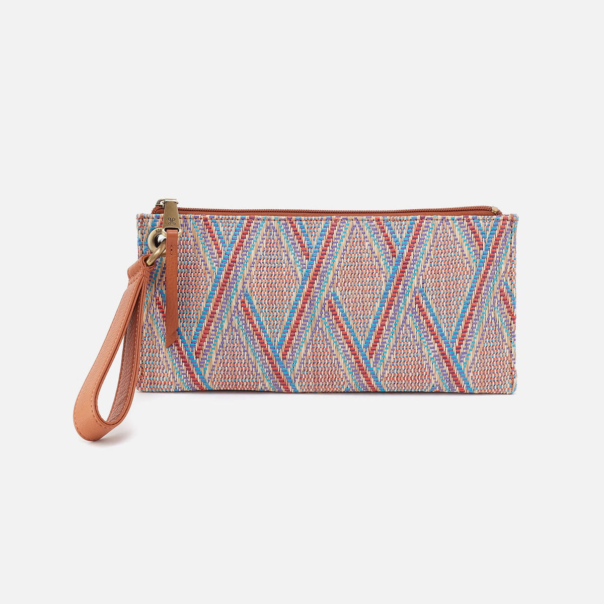 HOBO Vida Wristlet In Multi Weave With Leather Trim - Sunset Raffia