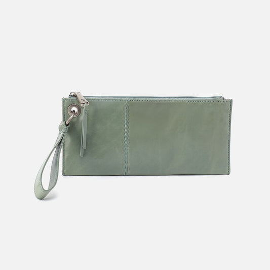 HOBO Vida Wristlet In Polished Leather - Jade