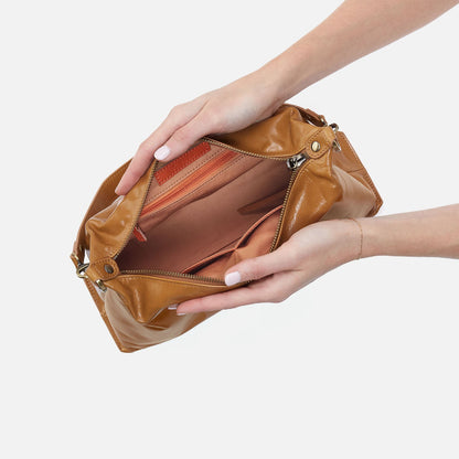 HOBO Avon Shoulder Bag In Polished Leather - Natural