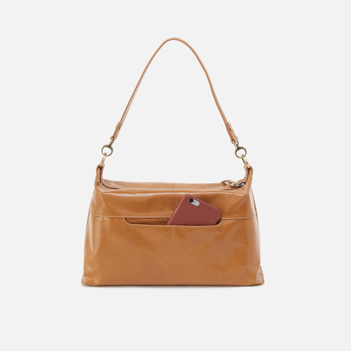HOBO Avon Shoulder Bag In Polished Leather - Natural