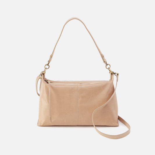 HOBO Avon Shoulder Bag In Polished Leather - Sand