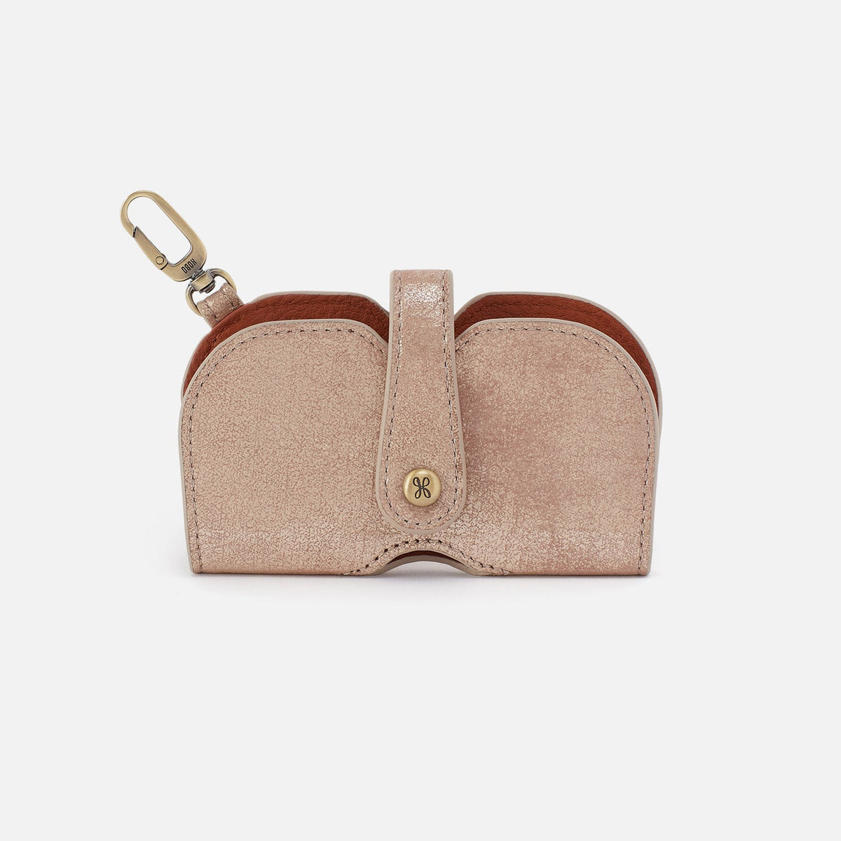 HOBO Blink Glasses Holder In Buffed Leather - Gilded Beige