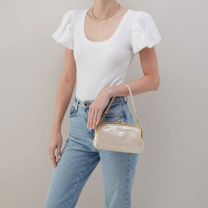 HOBO Cora Wallet Crossbody In Metallic Leather - Sand Shimmer