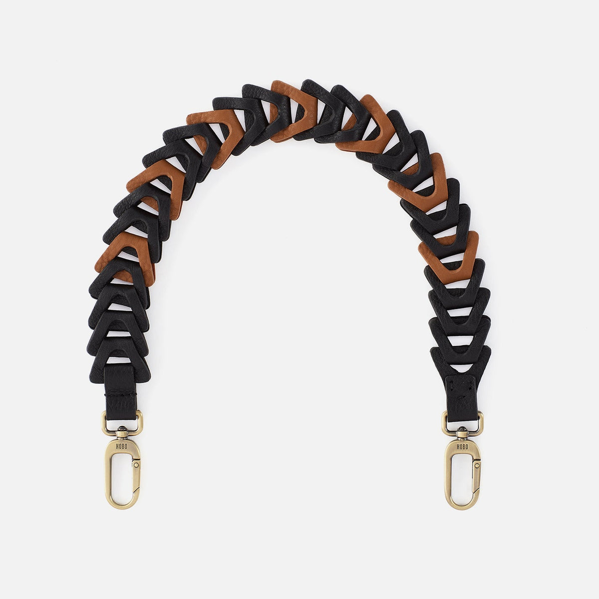 HOBO Petty Leather Link Strap in Pebbled Leather - Black