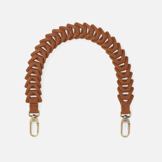 HOBO Petty Leather Link Strap in Pebbled Leather - Warm Honey