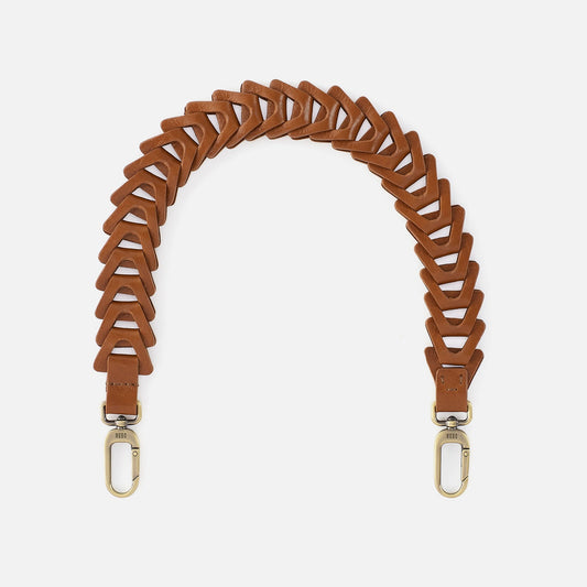 HOBO Petty Leather Link Strap in Polished Leather - Truffle