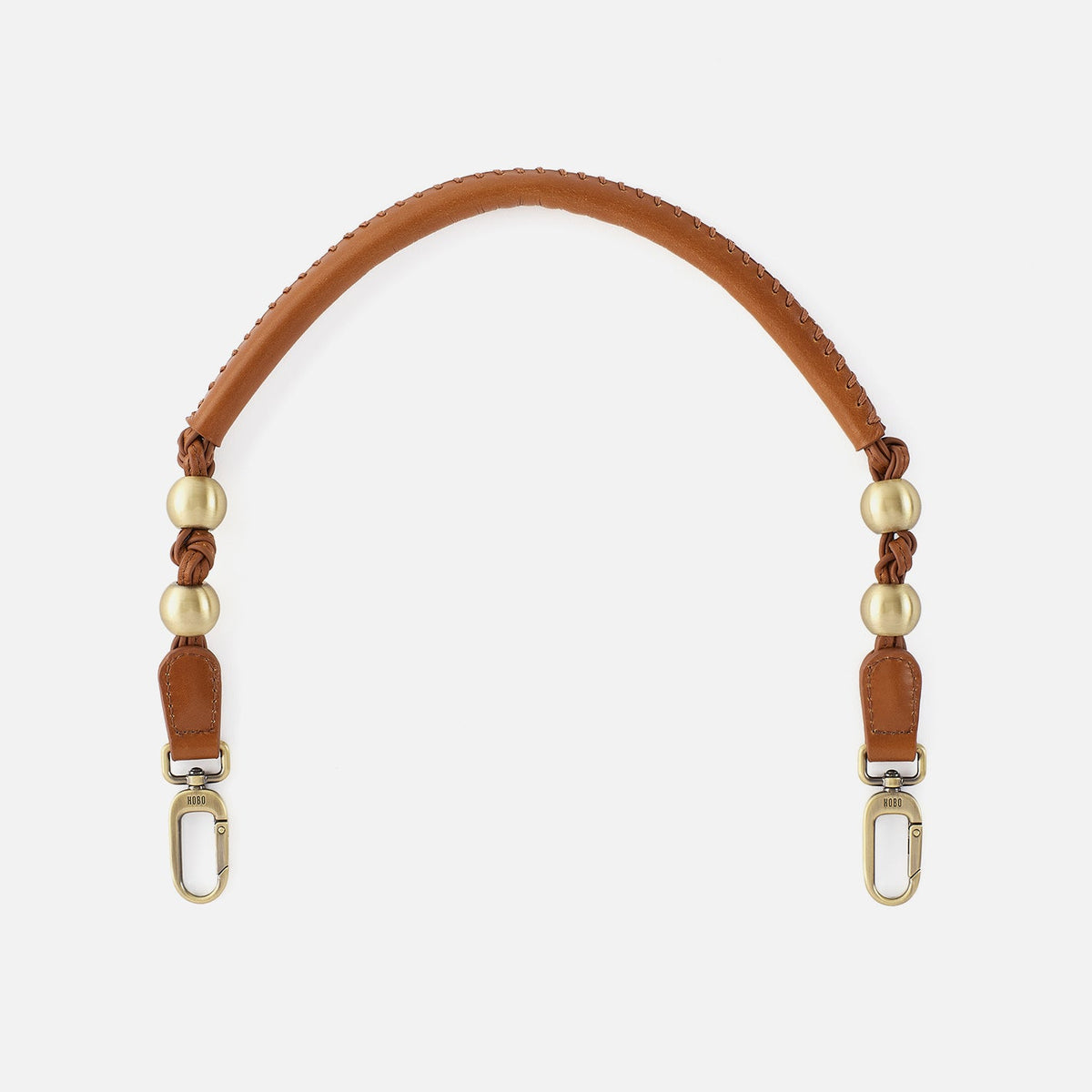 HOBO Tamborine Strap in Polished Leather - Truffle