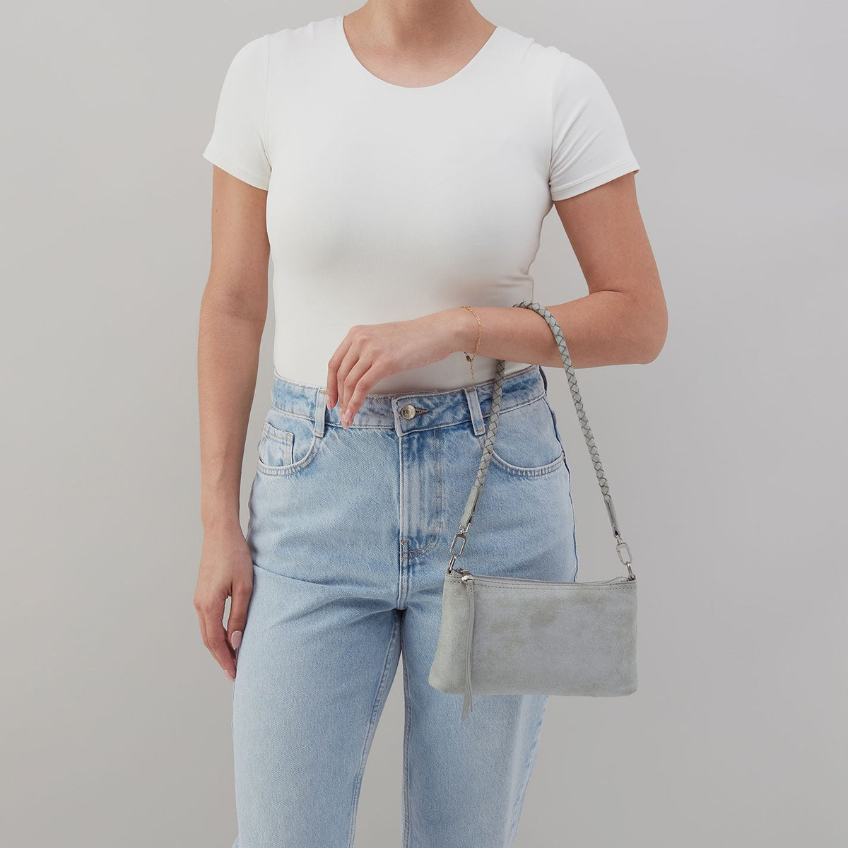 HOBO Darcy Crossbody In Buffed Leather - Misty Harbor