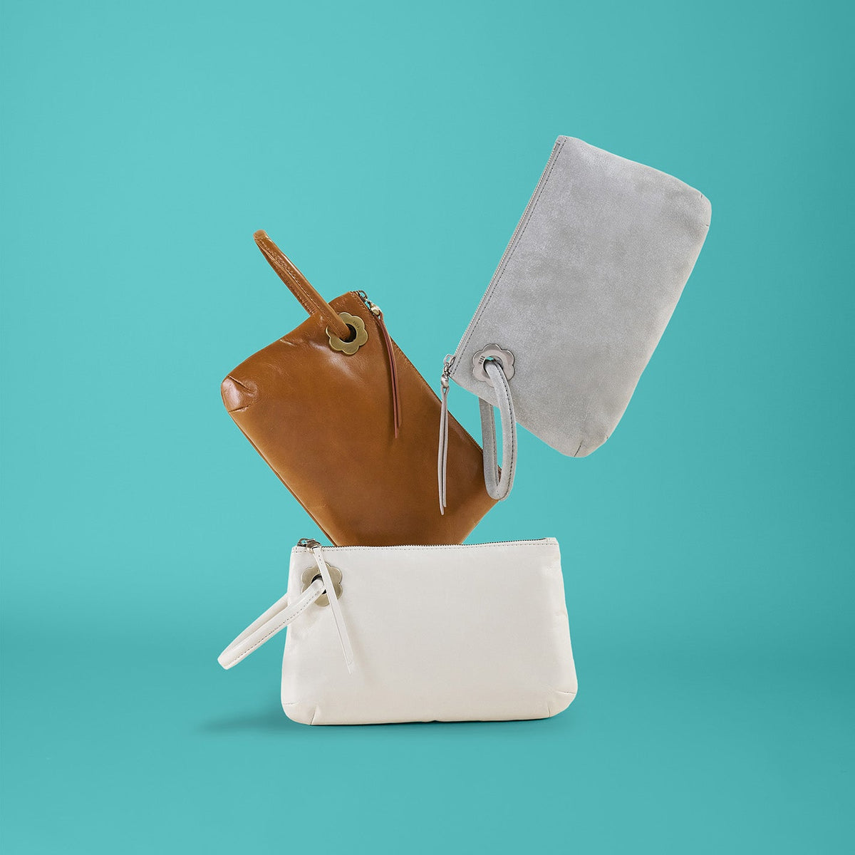 HOBO Daisy Daze Large Wristlet In Polished Leather - Lily
