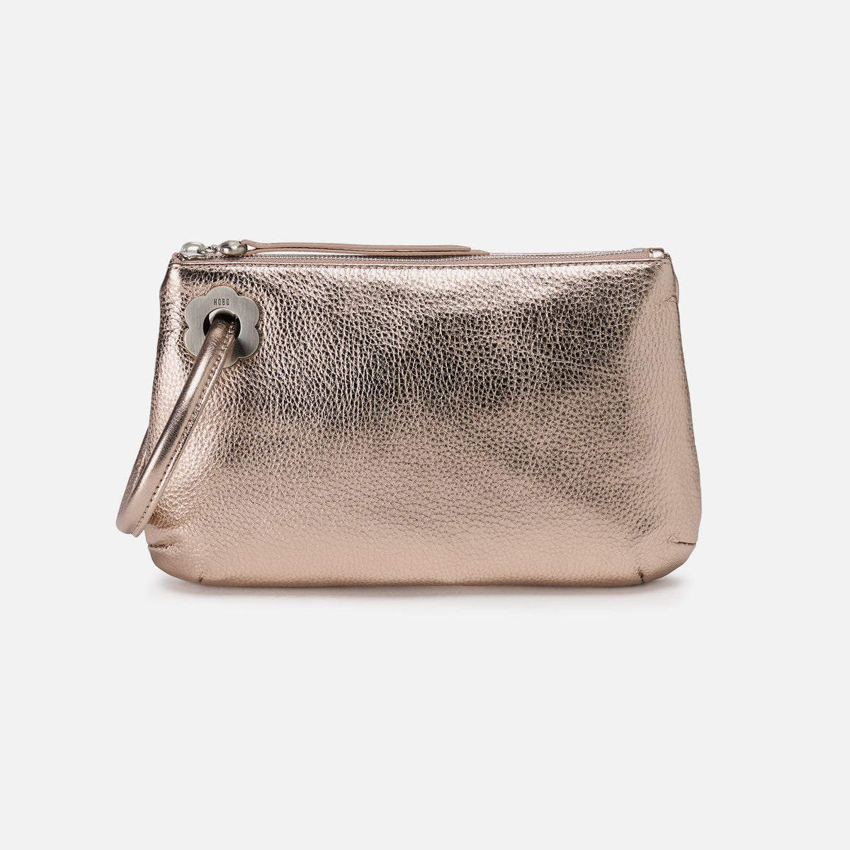 HOBO Daisy Daze Large Wristlet In Metallic Leather - Cameo Quartz