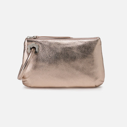 HOBO Daisy Daze Large Wristlet In Metallic Leather - Cameo Quartz