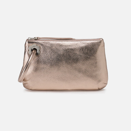 HOBO Daisy Daze Large Wristlet In Metallic Leather - Cameo Quartz