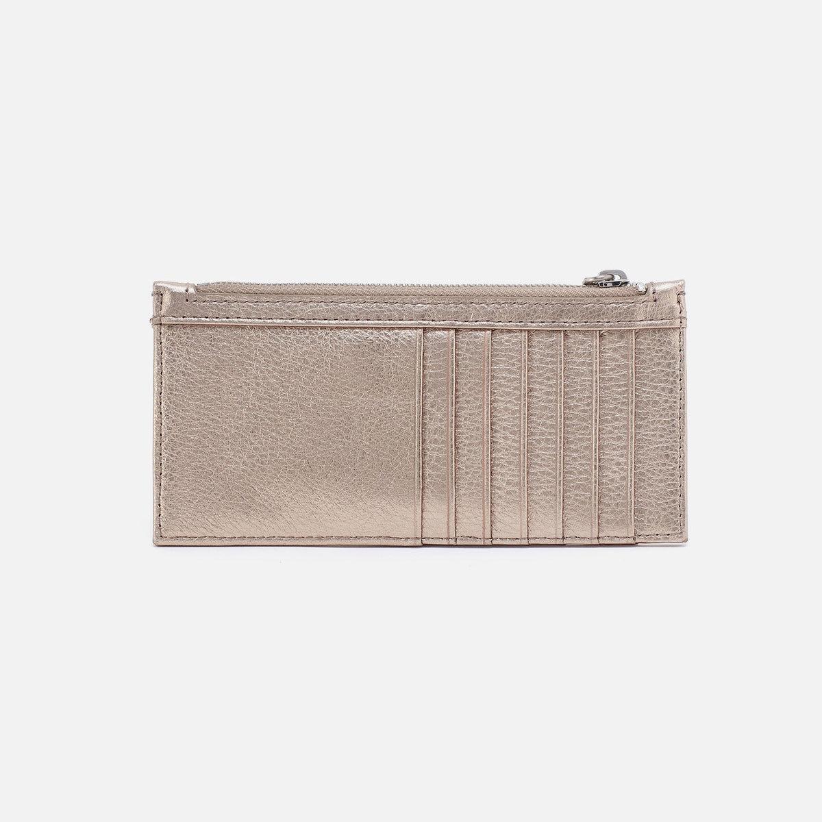 HOBO Carte Card Case In Metallic Leather - Cameo Quartz