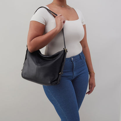 HOBO Emily Convertible Backpack In Pebbled Leather - Black