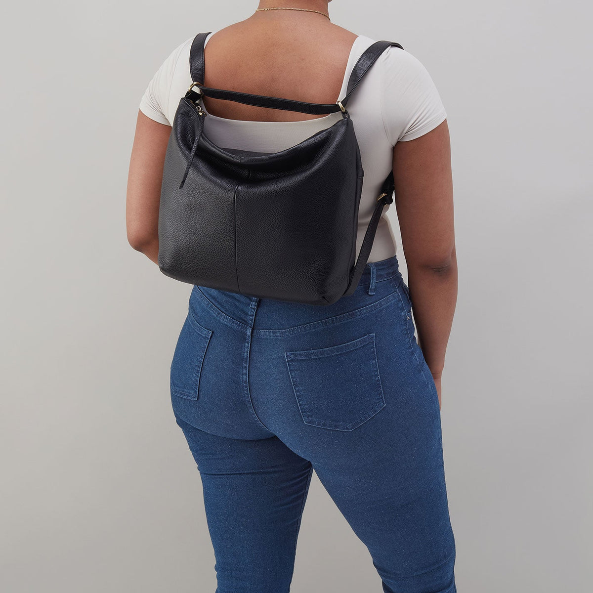 HOBO Emily Convertible Backpack In Pebbled Leather - Black