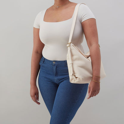 HOBO Emily Convertible Backpack In Pebbled Leather - Cream