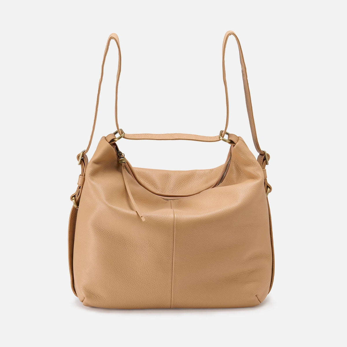 HOBO Emily Convertible Backpack In Pebbled Leather - Porcini