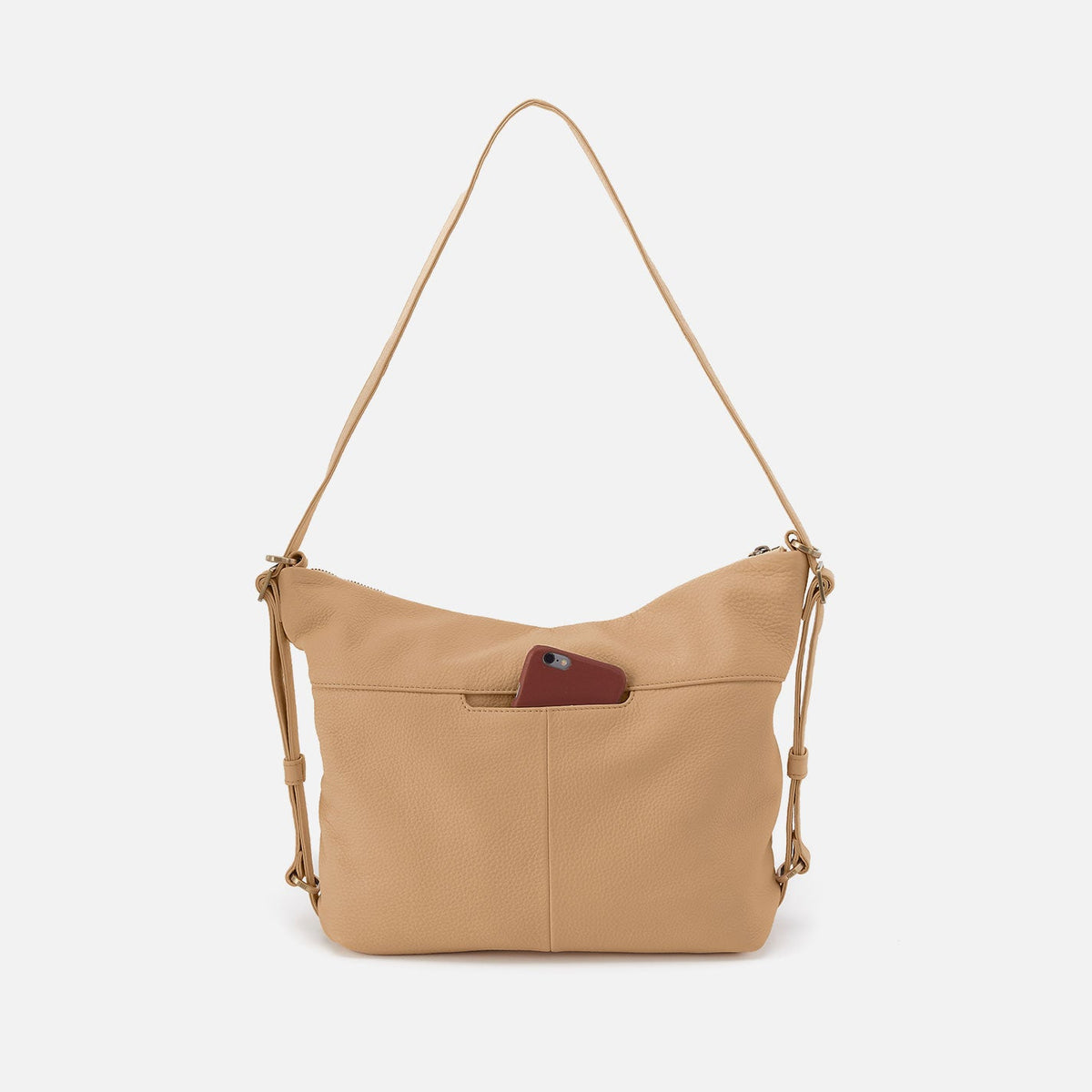 HOBO Emily Convertible Backpack In Pebbled Leather - Porcini