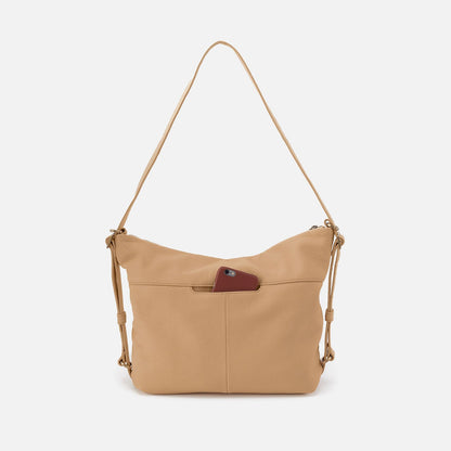 HOBO Emily Convertible Backpack In Pebbled Leather - Porcini