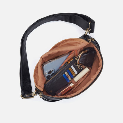 HOBO Hunter Medium Belt Bag In Pebbled Leather - Black