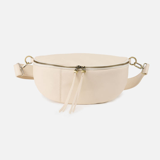 HOBO Hunter Medium Belt Bag In Pebbled Leather - Cream