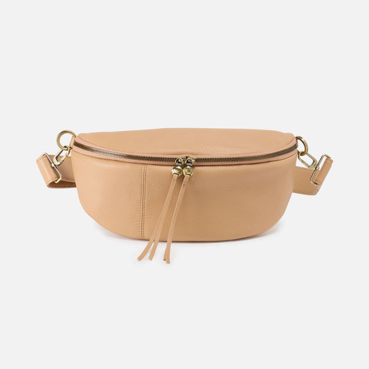 HOBO Hunter Medium Belt Bag In Pebbled Leather - Porcini