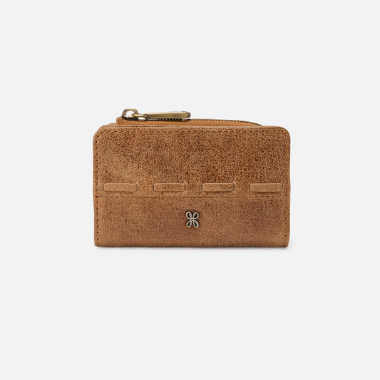 HOBO Jill Card Case In Buffed Leather - Whiskey