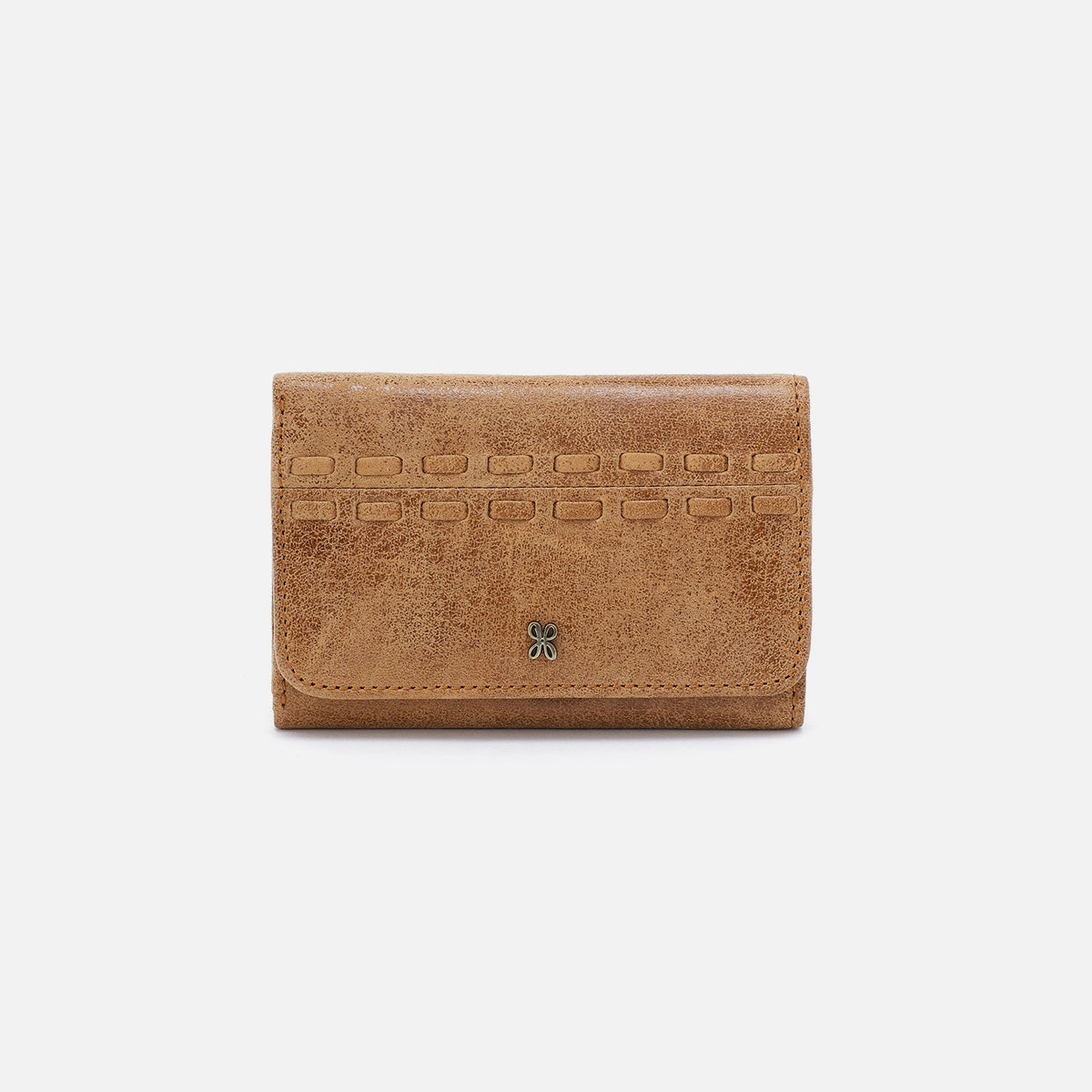HOBO Jill Trifold Wallet In Buffed Leather - Whiskey